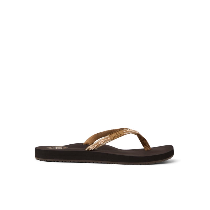 Reef Ginger Womens Beach Flip Flop, Soft Woven Strap Made From 100% Recycled PET, Brown/Peach, 8 - Image 4